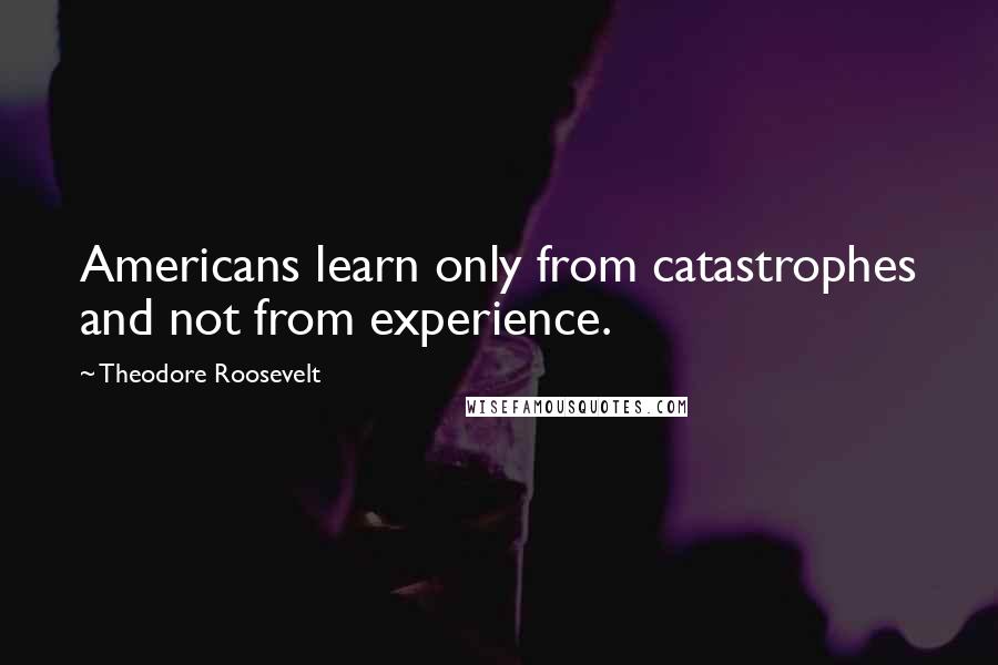 Theodore Roosevelt Quotes: Americans learn only from catastrophes and not from experience.