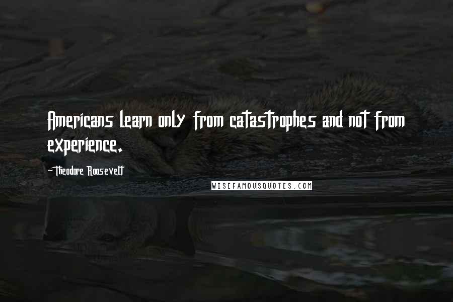 Theodore Roosevelt Quotes: Americans learn only from catastrophes and not from experience.