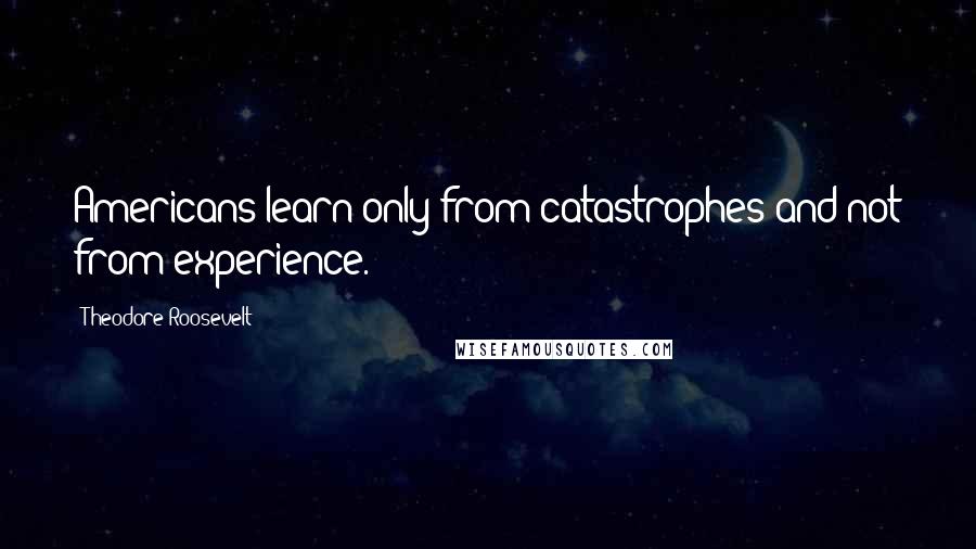 Theodore Roosevelt Quotes: Americans learn only from catastrophes and not from experience.