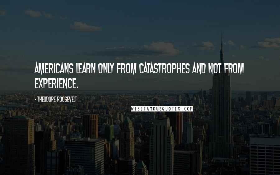 Theodore Roosevelt Quotes: Americans learn only from catastrophes and not from experience.