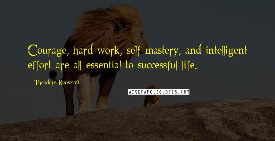 Theodore Roosevelt Quotes: Courage, hard work, self-mastery, and intelligent effort are all essential to successful life.