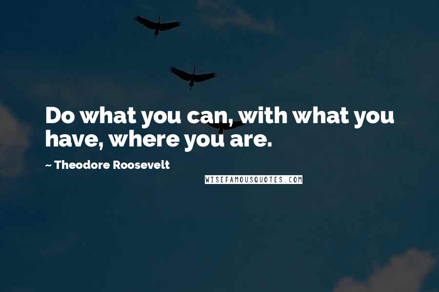 Theodore Roosevelt Quotes: Do what you can, with what you have, where you are.