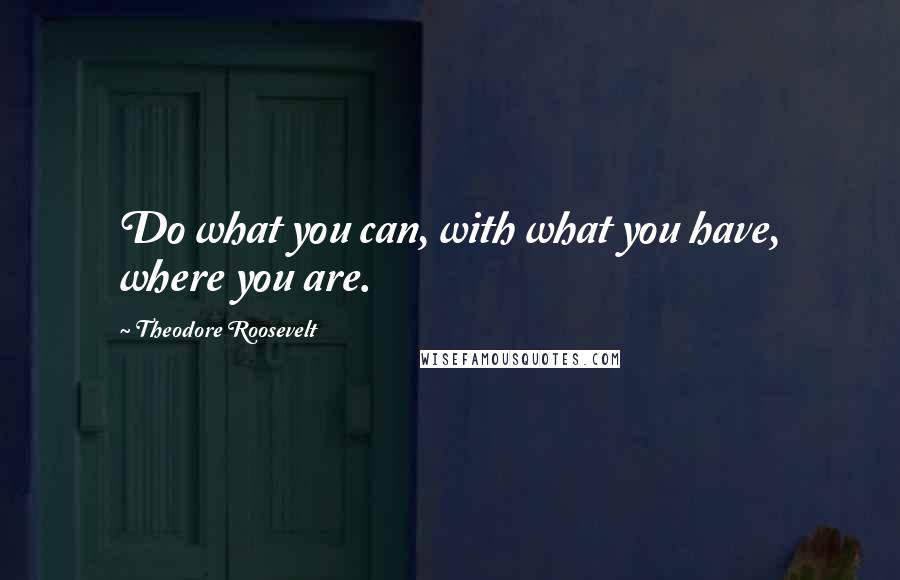 Theodore Roosevelt Quotes: Do what you can, with what you have, where you are.