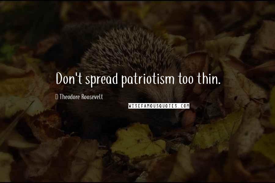 Theodore Roosevelt Quotes: Don't spread patriotism too thin.