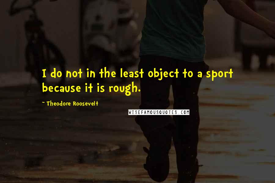 Theodore Roosevelt Quotes: I do not in the least object to a sport because it is rough.