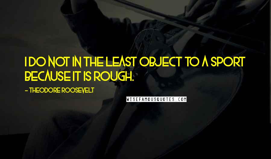 Theodore Roosevelt Quotes: I do not in the least object to a sport because it is rough.