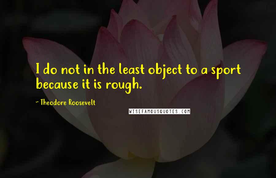 Theodore Roosevelt Quotes: I do not in the least object to a sport because it is rough.