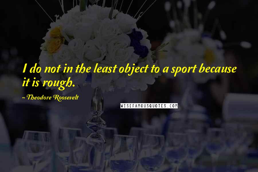 Theodore Roosevelt Quotes: I do not in the least object to a sport because it is rough.