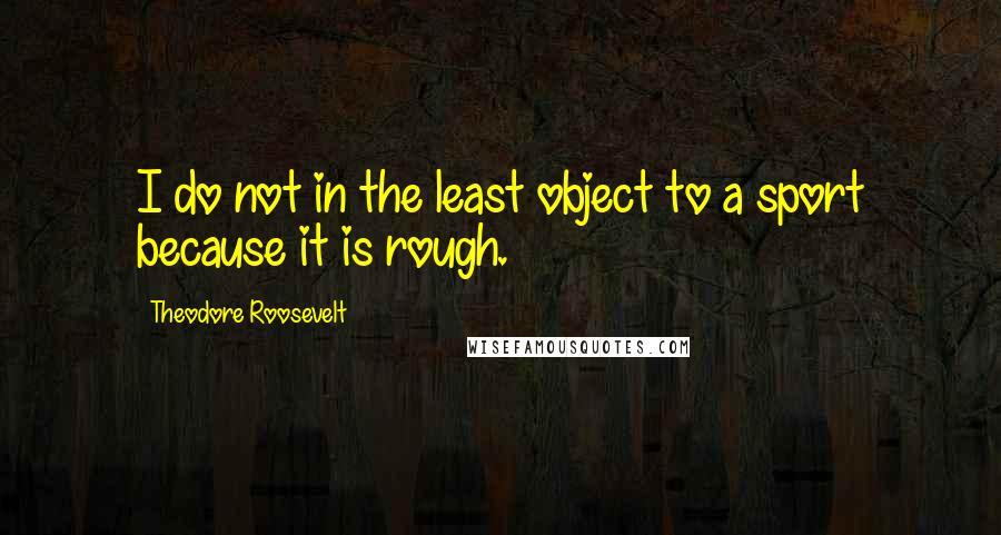 Theodore Roosevelt Quotes: I do not in the least object to a sport because it is rough.