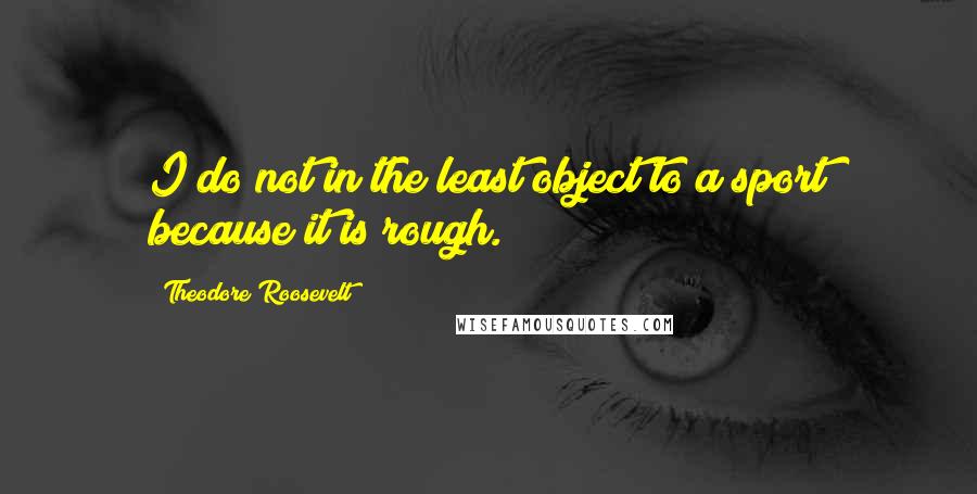 Theodore Roosevelt Quotes: I do not in the least object to a sport because it is rough.