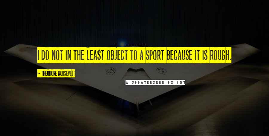 Theodore Roosevelt Quotes: I do not in the least object to a sport because it is rough.