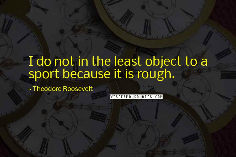 Theodore Roosevelt Quotes: I do not in the least object to a sport because it is rough.