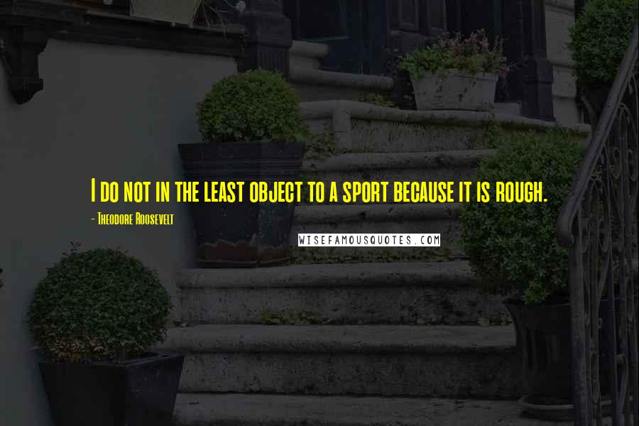 Theodore Roosevelt Quotes: I do not in the least object to a sport because it is rough.