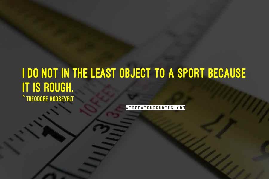 Theodore Roosevelt Quotes: I do not in the least object to a sport because it is rough.