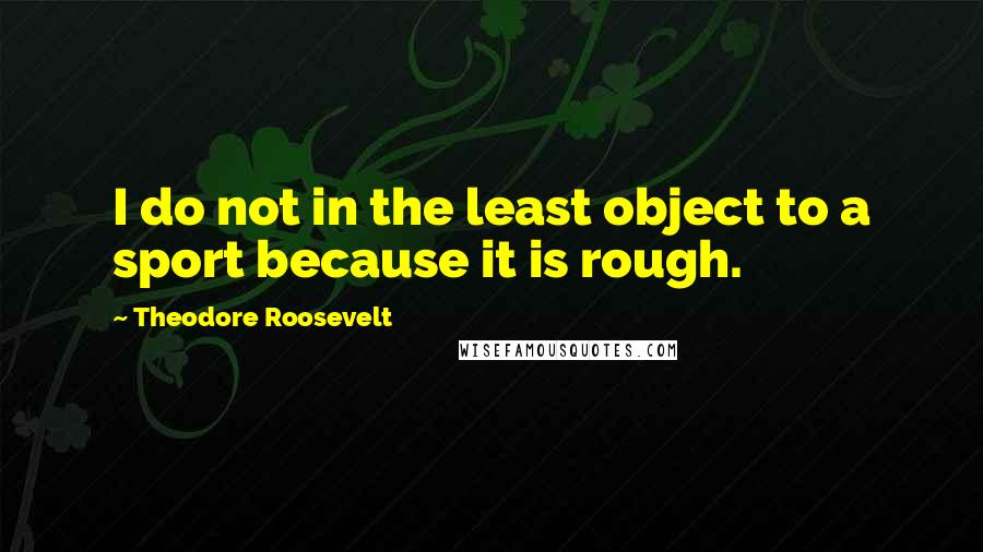 Theodore Roosevelt Quotes: I do not in the least object to a sport because it is rough.