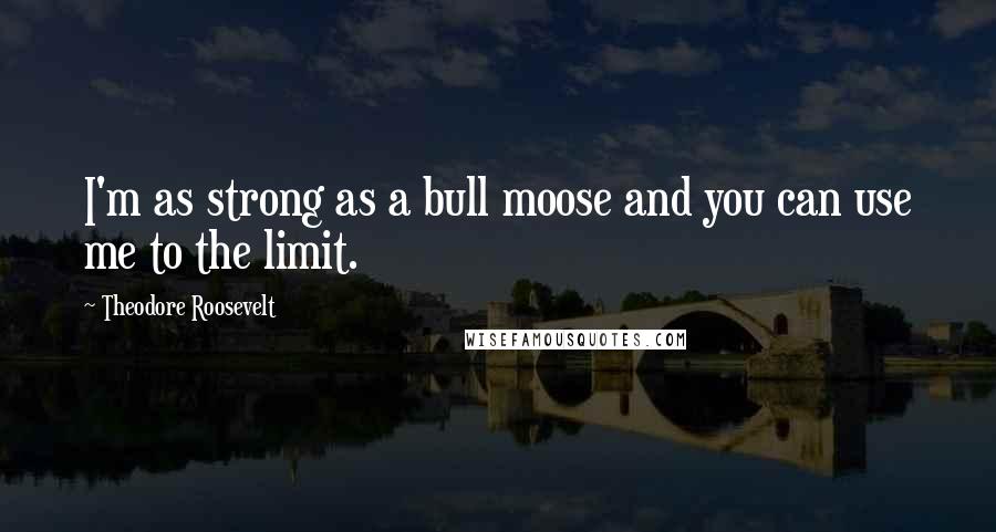 Theodore Roosevelt Quotes: I'm as strong as a bull moose and you can use me to the limit.