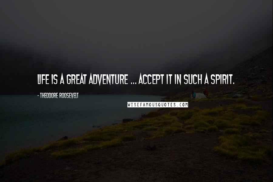 Theodore Roosevelt Quotes: Life is a great adventure ... accept it in such a spirit.