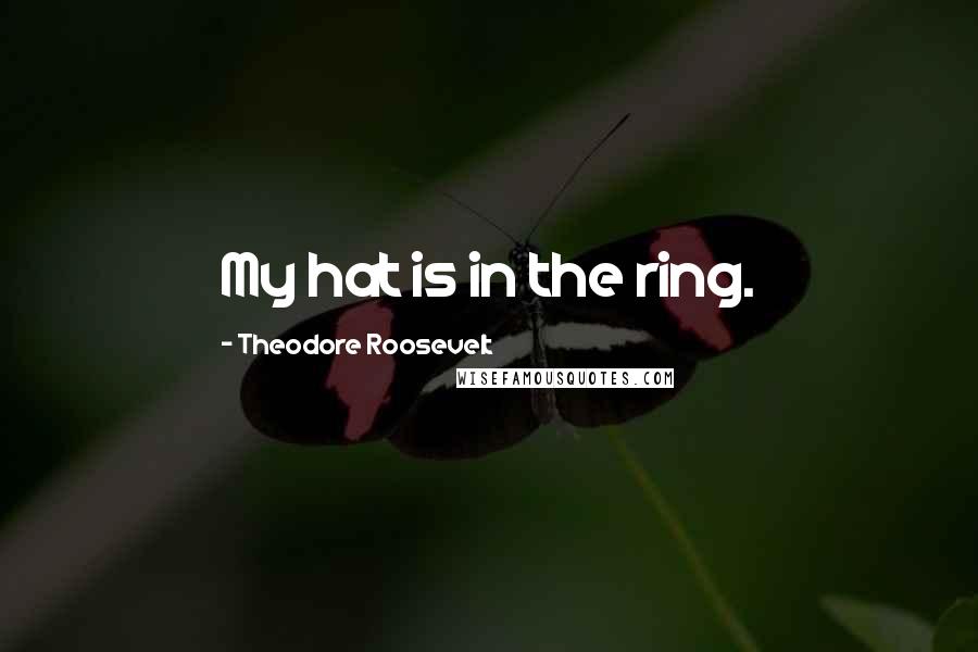 Theodore Roosevelt Quotes: My hat is in the ring.