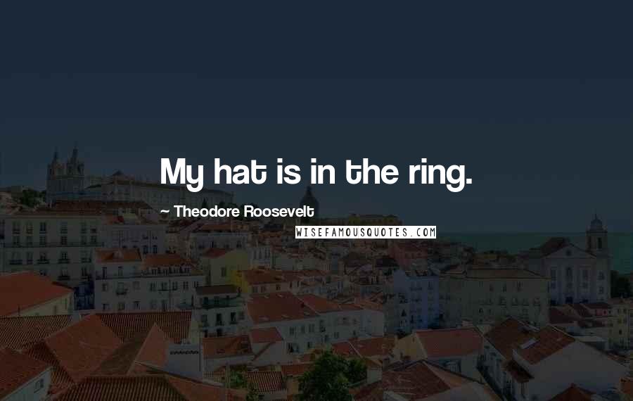 Theodore Roosevelt Quotes: My hat is in the ring.