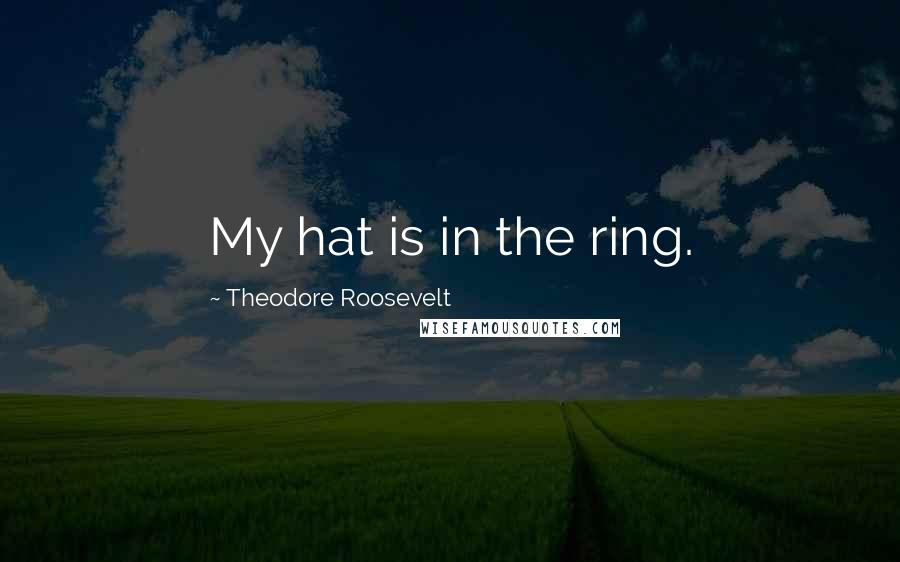 Theodore Roosevelt Quotes: My hat is in the ring.