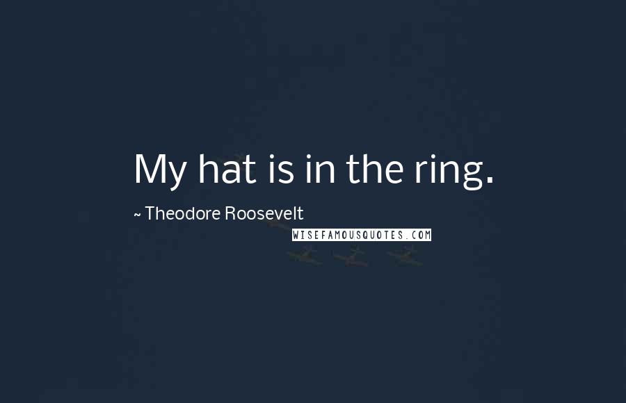Theodore Roosevelt Quotes: My hat is in the ring.