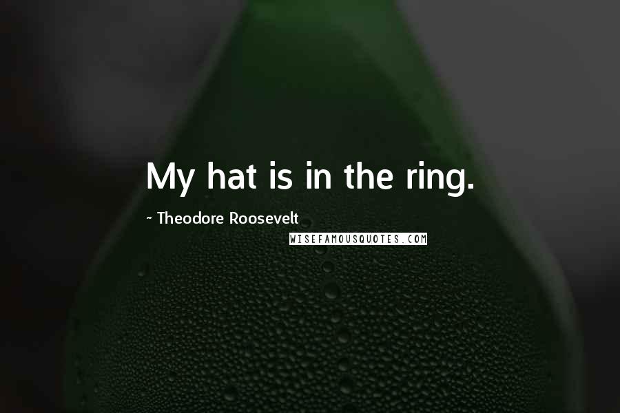 Theodore Roosevelt Quotes: My hat is in the ring.