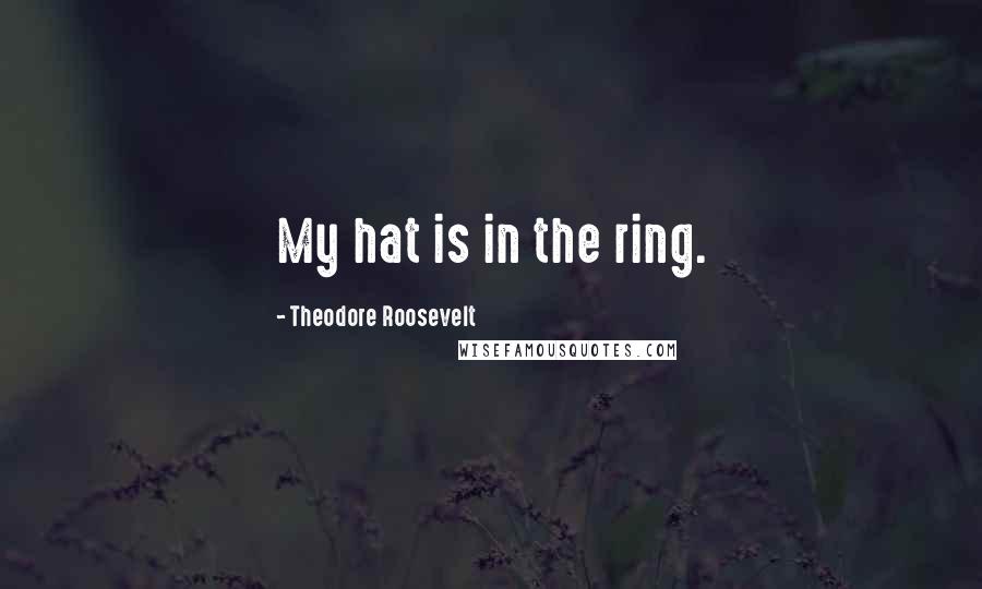 Theodore Roosevelt Quotes: My hat is in the ring.