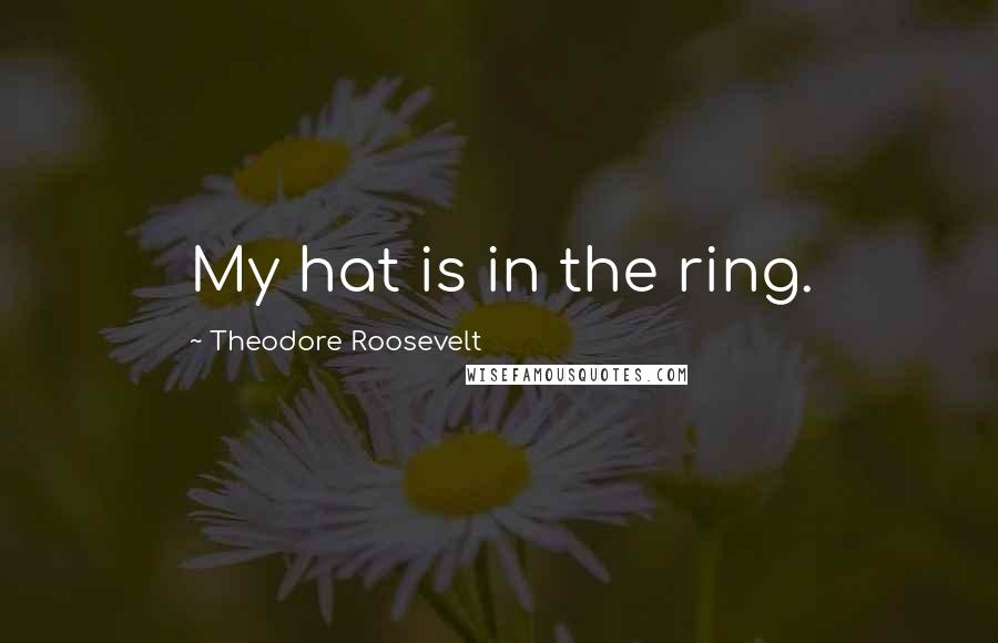 Theodore Roosevelt Quotes: My hat is in the ring.