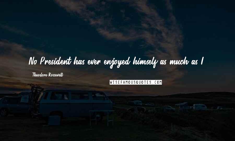 Theodore Roosevelt Quotes: No President has ever enjoyed himself as much as I?
