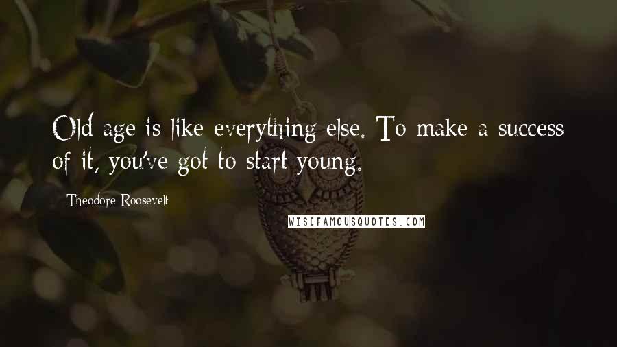 Theodore Roosevelt Quotes: Old age is like everything else. To make a success of it, you've got to start young.