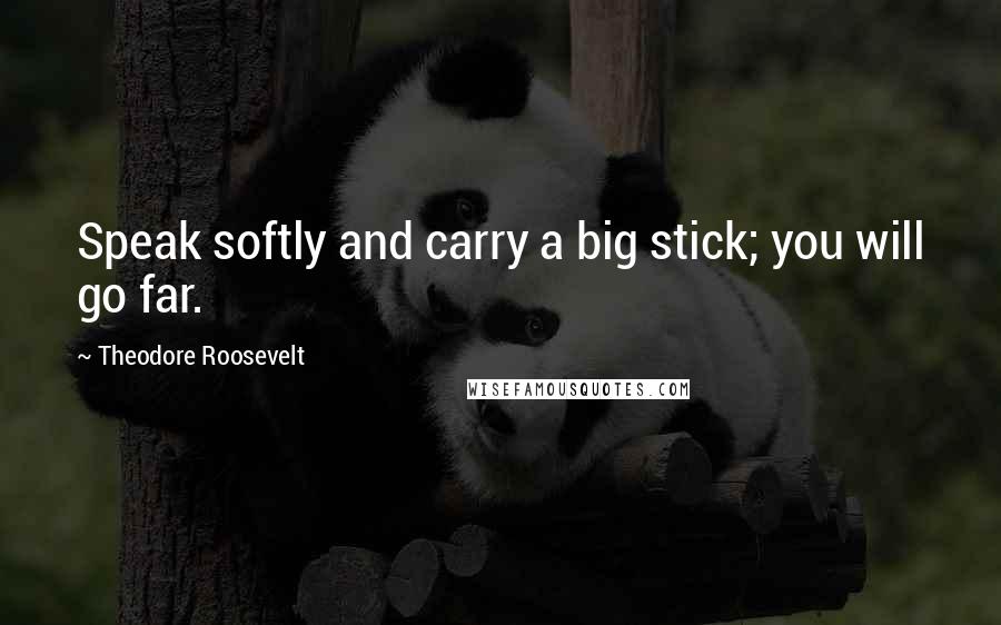 Theodore Roosevelt Quotes: Speak softly and carry a big stick; you will go far.