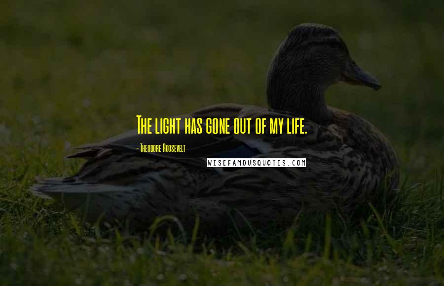 Theodore Roosevelt Quotes: The light has gone out of my life.