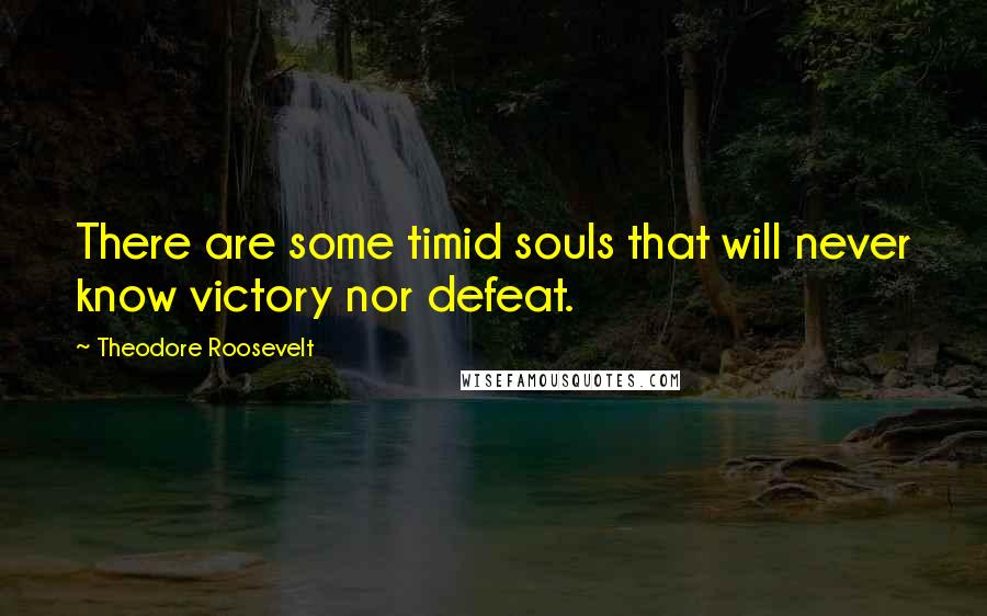 Theodore Roosevelt Quotes: There are some timid souls that will never know victory nor defeat.