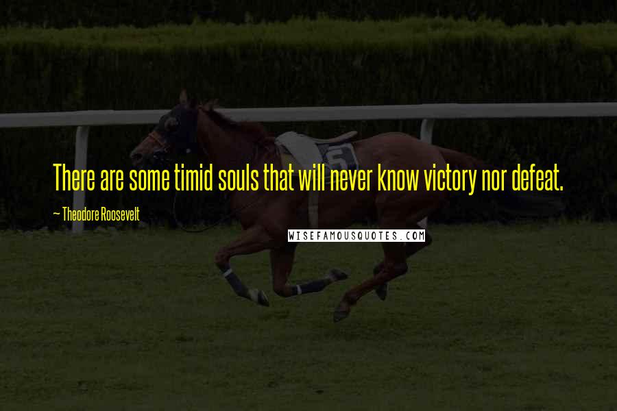 Theodore Roosevelt Quotes: There are some timid souls that will never know victory nor defeat.