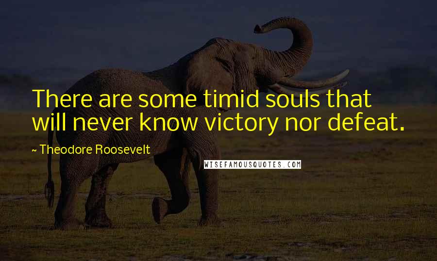 Theodore Roosevelt Quotes: There are some timid souls that will never know victory nor defeat.