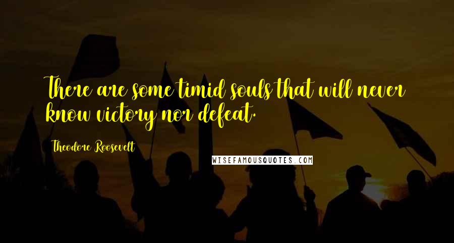 Theodore Roosevelt Quotes: There are some timid souls that will never know victory nor defeat.