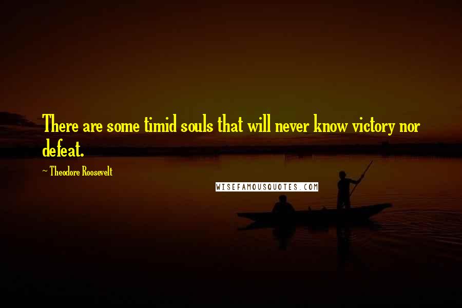 Theodore Roosevelt Quotes: There are some timid souls that will never know victory nor defeat.