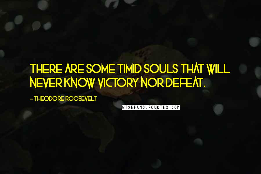 Theodore Roosevelt Quotes: There are some timid souls that will never know victory nor defeat.