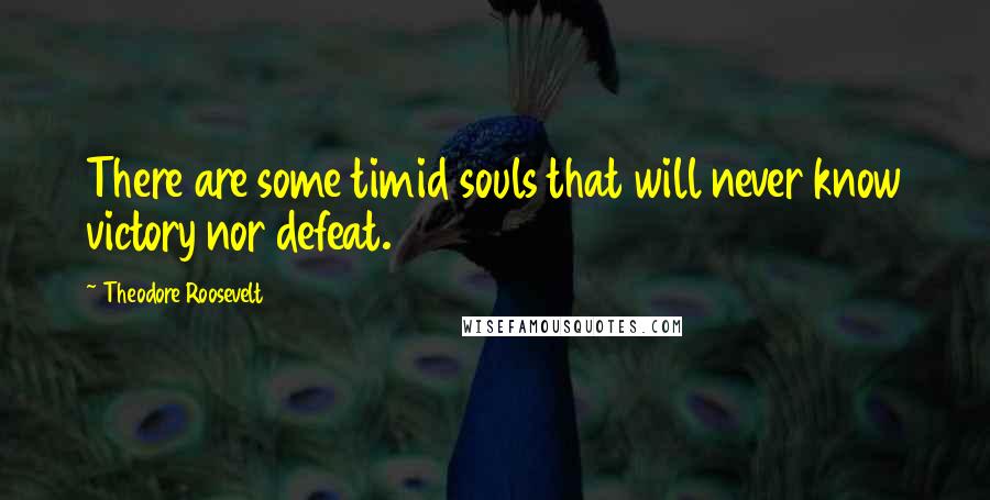 Theodore Roosevelt Quotes: There are some timid souls that will never know victory nor defeat.