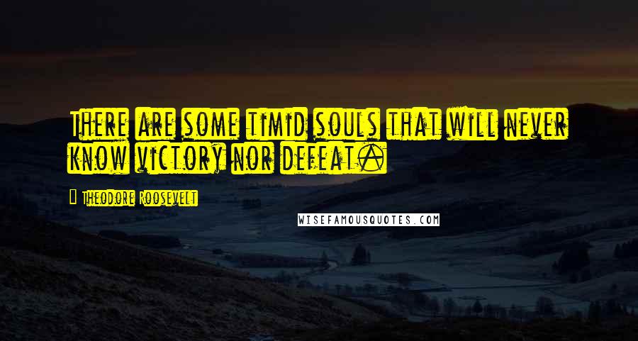 Theodore Roosevelt Quotes: There are some timid souls that will never know victory nor defeat.