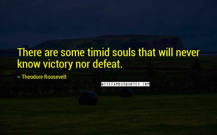 Theodore Roosevelt Quotes: There are some timid souls that will never know victory nor defeat.