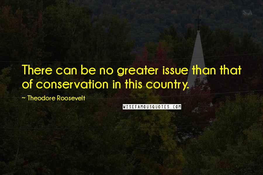 Theodore Roosevelt Quotes: There can be no greater issue than that of conservation in this country.