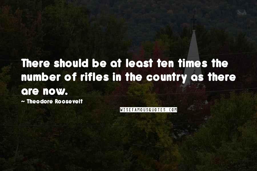 Theodore Roosevelt Quotes: There should be at least ten times the number of rifles in the country as there are now.