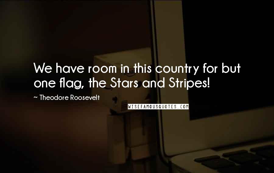 Theodore Roosevelt Quotes: We have room in this country for but one flag, the Stars and Stripes!