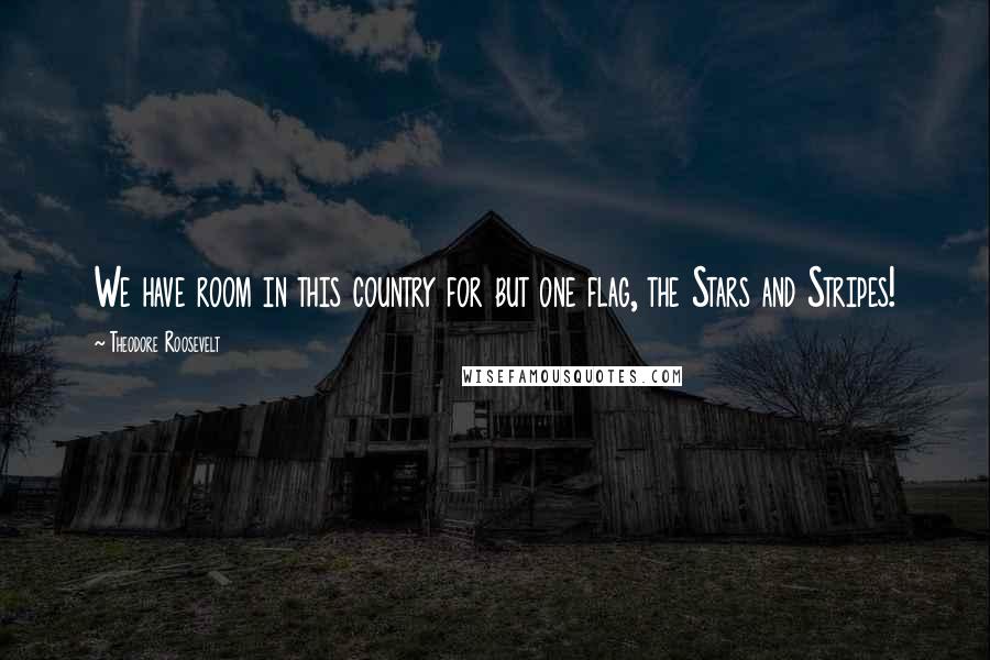 Theodore Roosevelt Quotes: We have room in this country for but one flag, the Stars and Stripes!