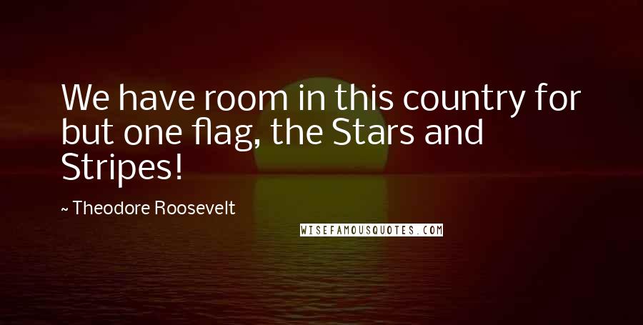 Theodore Roosevelt Quotes: We have room in this country for but one flag, the Stars and Stripes!