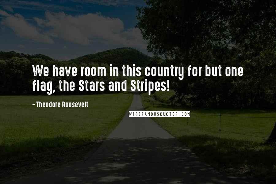Theodore Roosevelt Quotes: We have room in this country for but one flag, the Stars and Stripes!