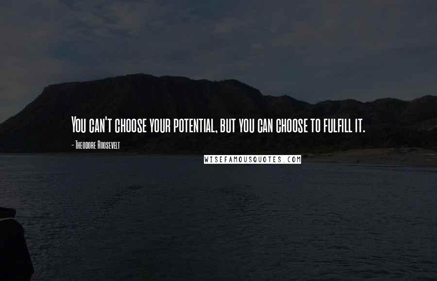 Theodore Roosevelt Quotes: You can't choose your potential, but you can choose to fulfill it.