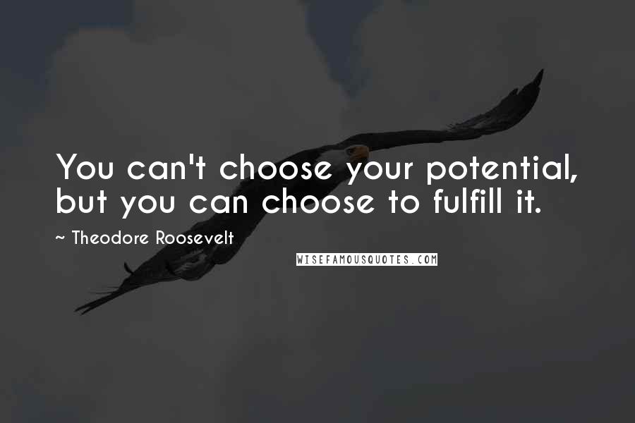 Theodore Roosevelt Quotes: You can't choose your potential, but you can choose to fulfill it.