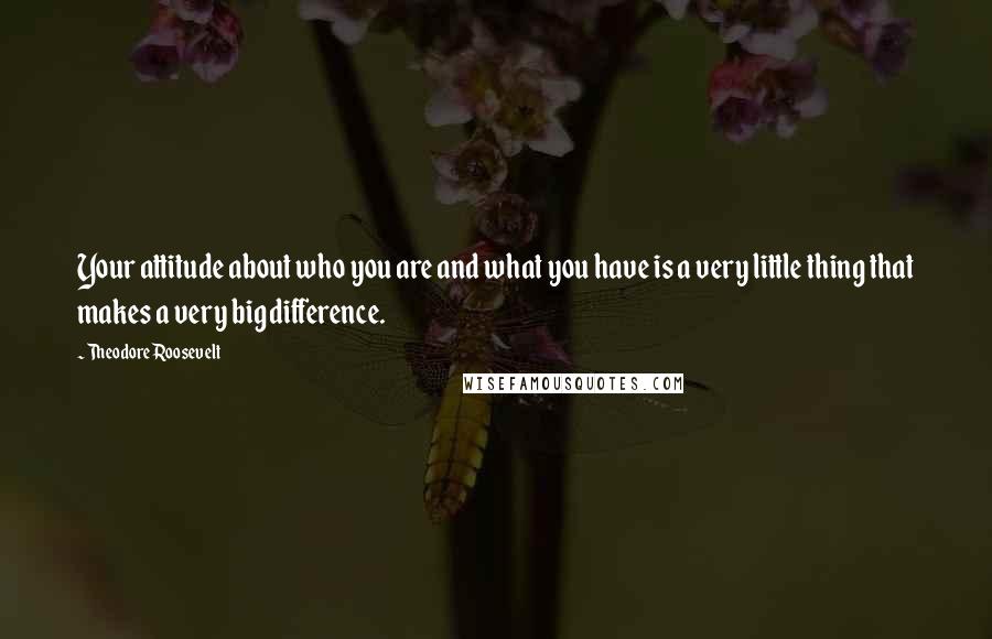 Theodore Roosevelt Quotes: Your attitude about who you are and what you have is a very little thing that makes a very big difference.